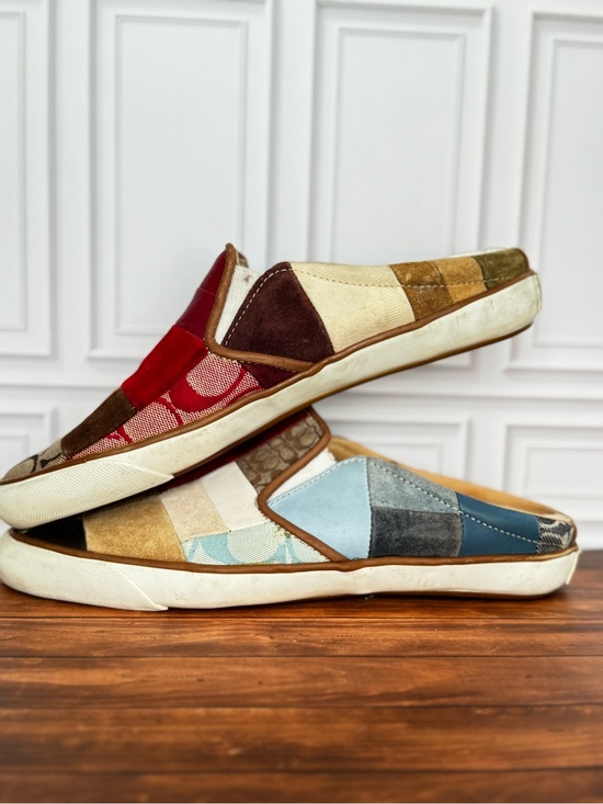 Coach Shoes - Rare Coach suede leather canvas Mules